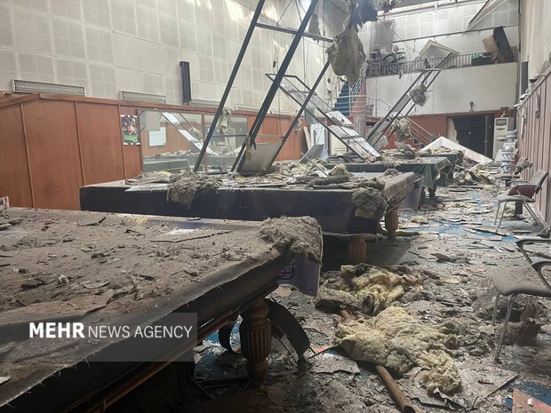 آسیب شدید به آکادمی ملی بیلیارد و اسنوکر در حملات صهیونی + عکس