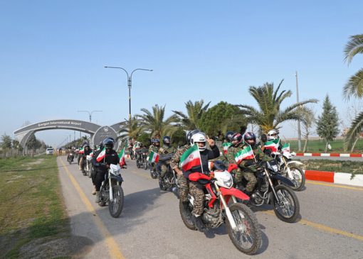 رژه موتوری وعاظ و طلاب زاهدانی در حمایت از ایران